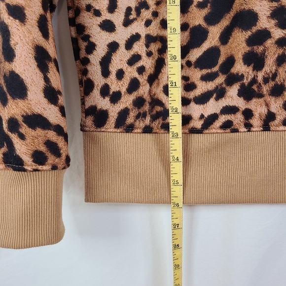 NWT BP Cheetah Print Crewneck Pullover Sweatshirt Woman's Size XXS - Picture 10 of 11